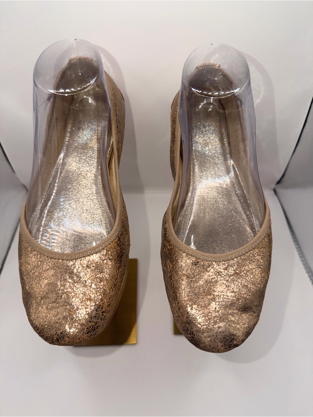 Stuart Weitzman Metallic Rose Gold Ballet Flats